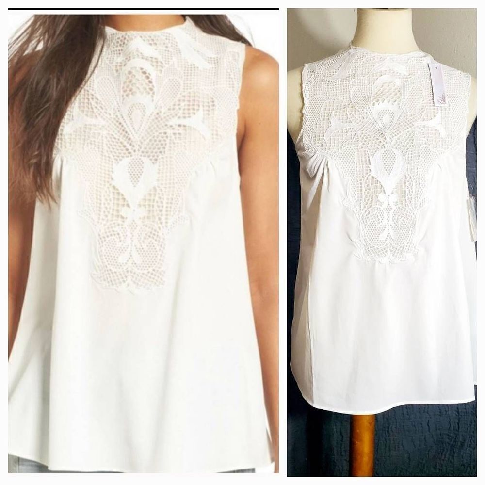 Chelsea28 NWT Ivory Cloud Lace Tank Size Small